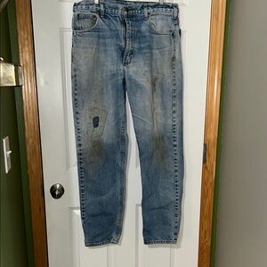 Carhartt Men's Distressed/Repaired Blue Jeans Sz. 34X32